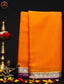 Mysore Crepe Silk saree with KSIC finish in Mango Orange  and  Wine combination with Silver Zari Border  and Chit  Pallu