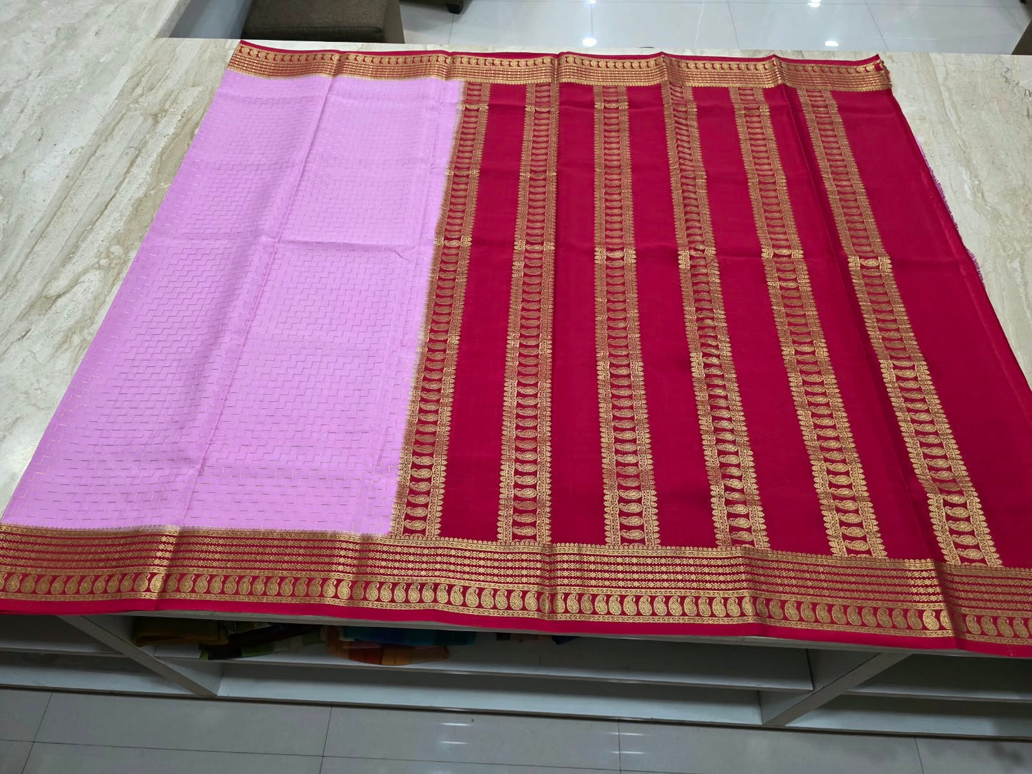 PURE MYSORE CREPE SILK SAREES WITH CHEX PATTERN