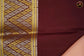 Mysore crepe silk saree with KSIC Finish in Peach and Dark Maroon combination and silver and gold zari butta and chit pallu