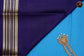 Mysore Crepe Silk saree with KSIC finish in Ananda Blue  and navy Blue combination with Gold Zari Border and Chit Pallu
