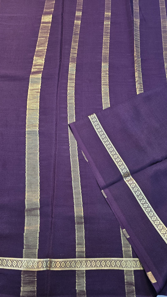 mysore crepe silk sarees in KSIC dark coffee brown bentex border