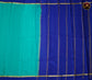 Mysore Crepe Silk saree with KSIC finish in Teal and KSIC Blue combination with Golden zari Bentex Mango Border