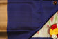 Handloom Soft Silk Ikat Saree in Cream with Navy Blue combination
