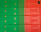 Cotton Silk Saree in Green And Orange  Combination with Golden Zari Butta and Rich Pallu