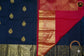 Kanchivaram Handloom Pure Silk in Butta Pattern in Peacock Blue  And Rani Pink combination with Gold Long Zari  Border and Rich Pallu