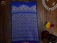 Kanchivaram Handloom Pure Silk in Butta Pattern in Ink Blue  And Rani Pink combination with Silver Zari  Border and Rich Pallu