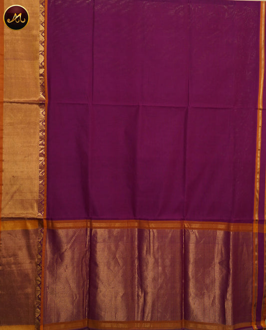 Pure Cotton by Cotton handloom saree in magenta Pink and Contrast feni greek  border and pallu