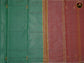 Banana silk saree in sea green and light pink combination with thread work motifs