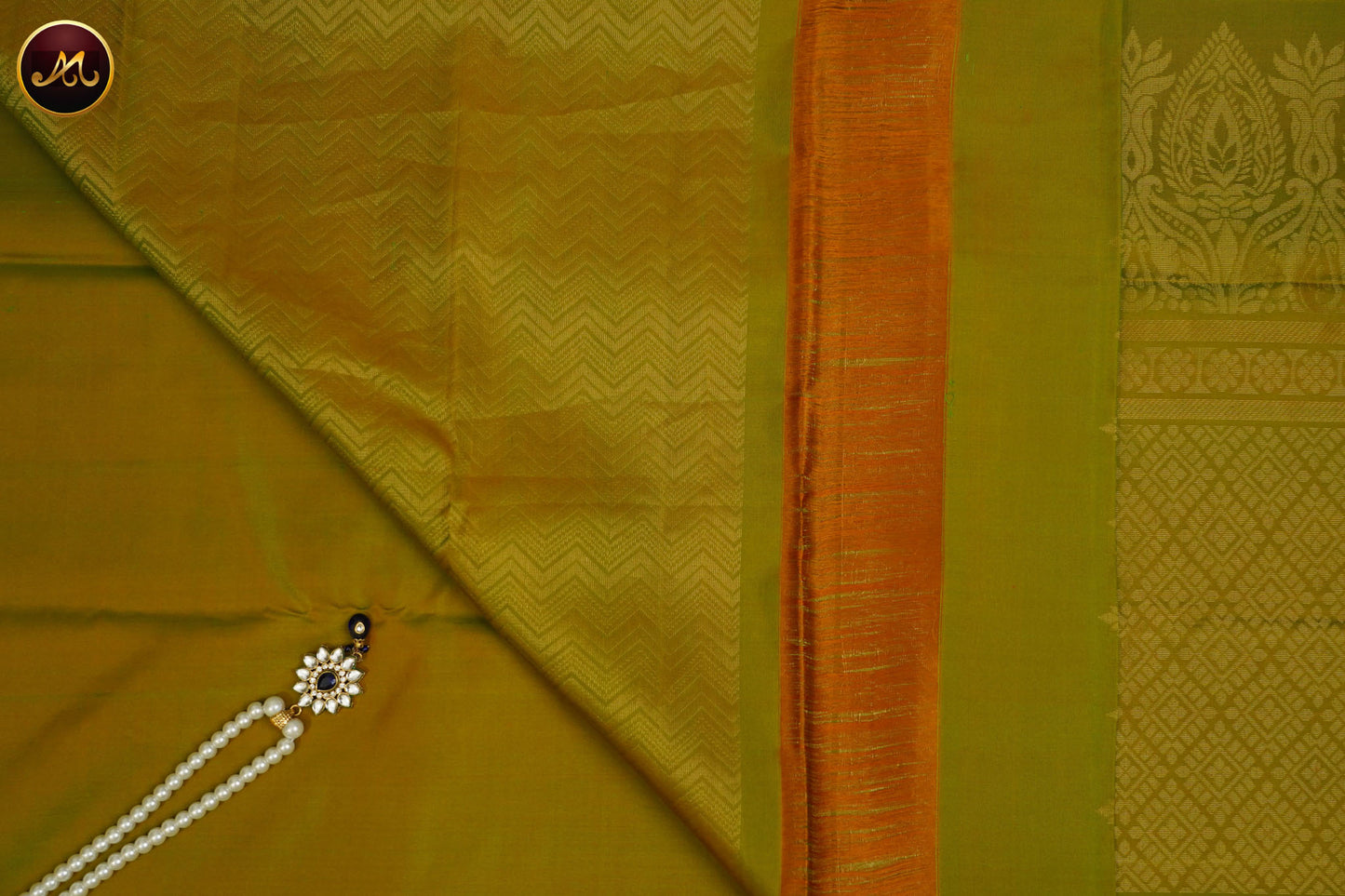 Kanchivaram Soft Silk In All Self Mehendi Green with  Motifs