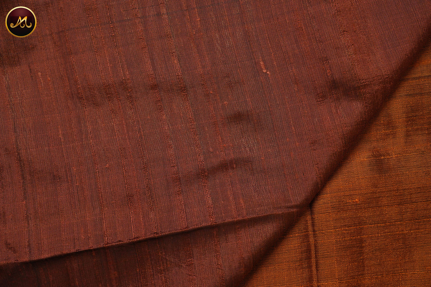 Raw Silk Saree in Rusty Brown and Chocolate brown Combination With Checks and temple weave