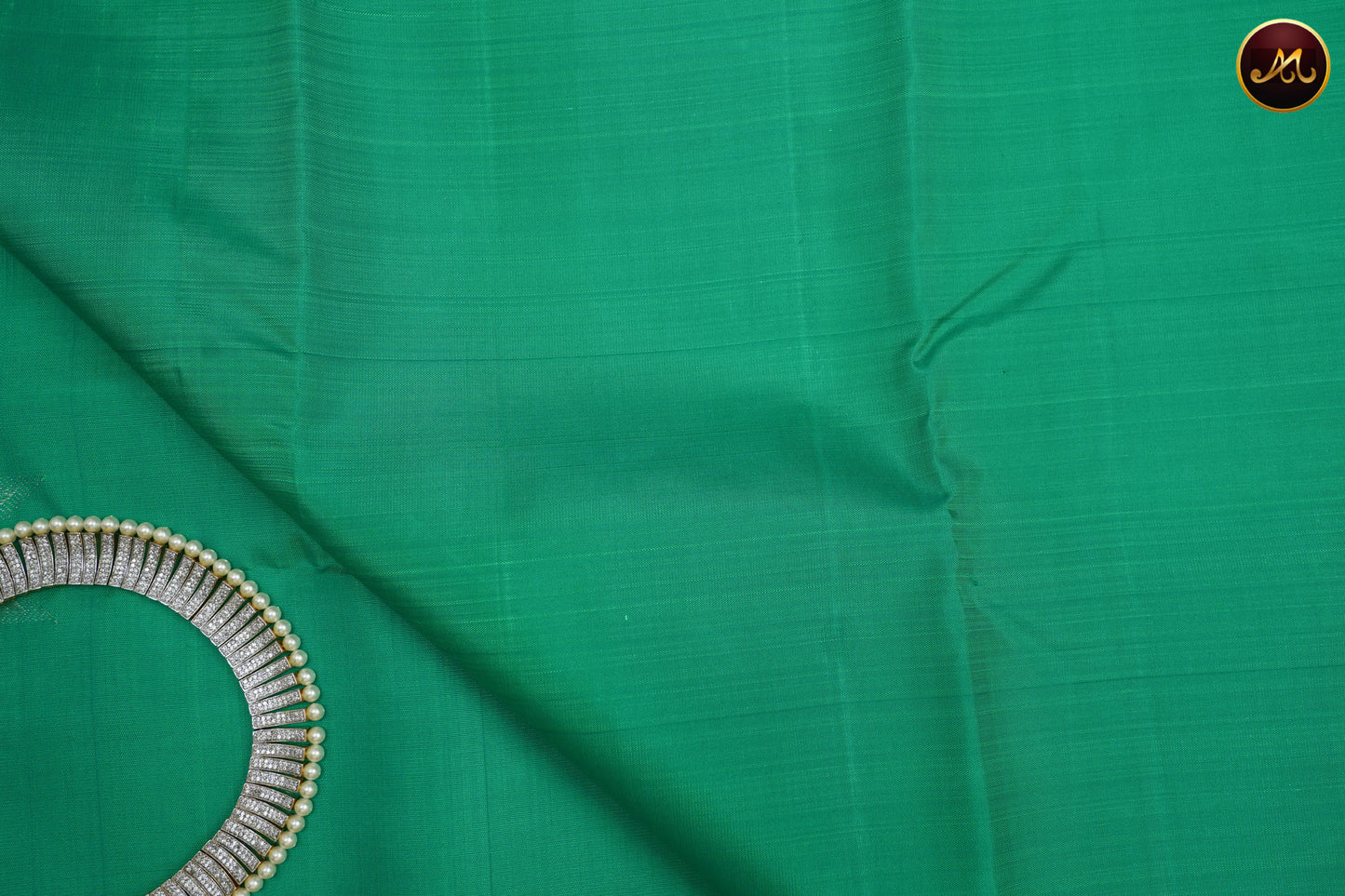 Kanchivaram Pure Silk Turning Border Saree in Allself Dark Green combination with Rich pallu
