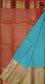 Kanchivaram Pure Silk 1000 butta saree in sky blue and peach long and short korvai gold border with rich pallu