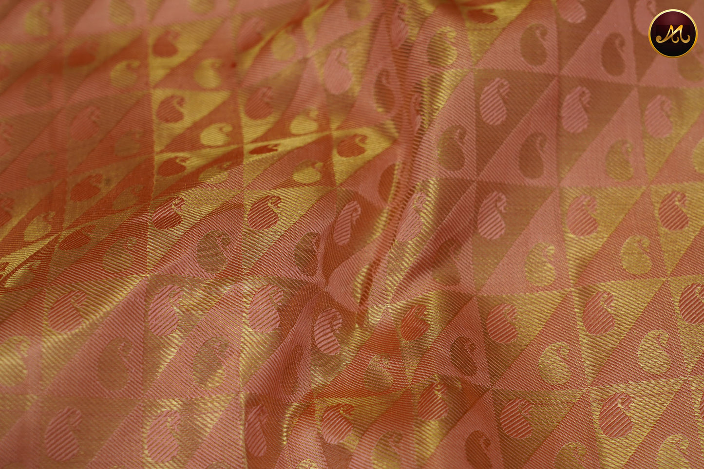 Kanchivaram Pure Silk Saree in ponds pink with royal blue combination, golden zari, koravai long and short border, emboss saree