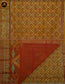 Pochampally Ikat Cotton Silk in Orange and Mustard yellow Combination with kalamkari Border