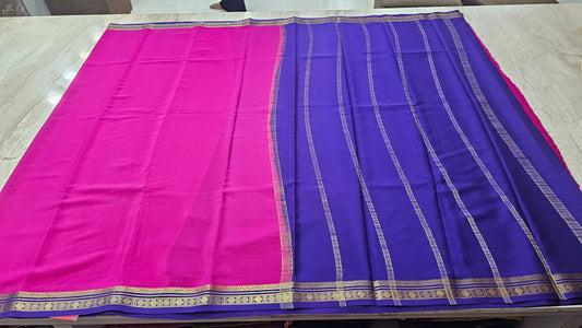 PURE MYSORE CREPE SILK SAREES WITH SMALL BORDER