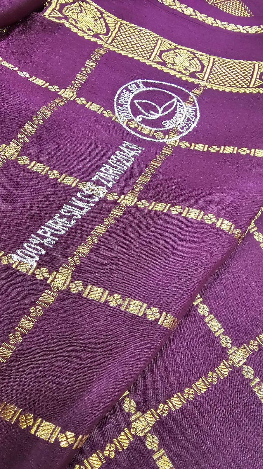 PURE ZARI MYSORE CREPE SILK SAREE WITH EMBROIDERY