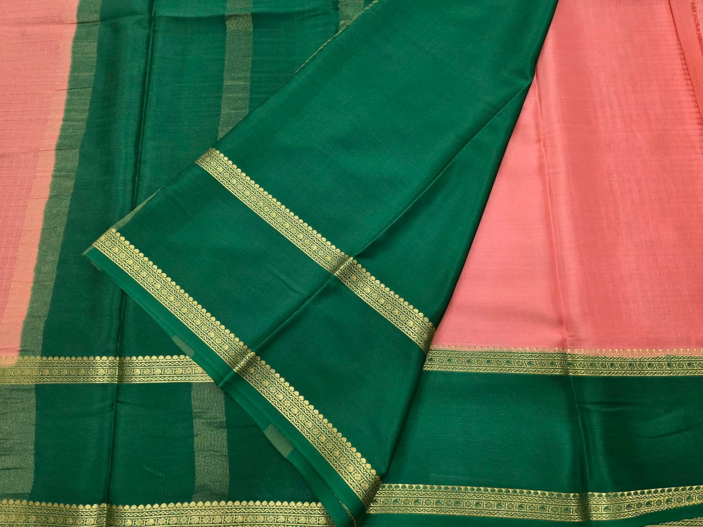 PURE MYSORE CREPE SILK SAREE CHEX WITH BENTEX BORDER