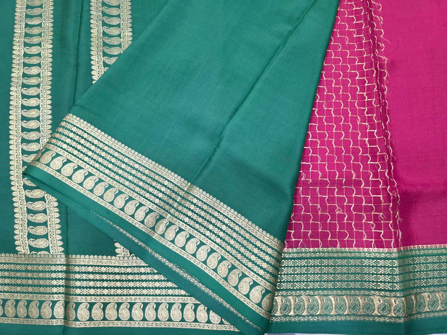 PURE MYSORE CREPE SILK SAREES WITH CHEX PATTERN