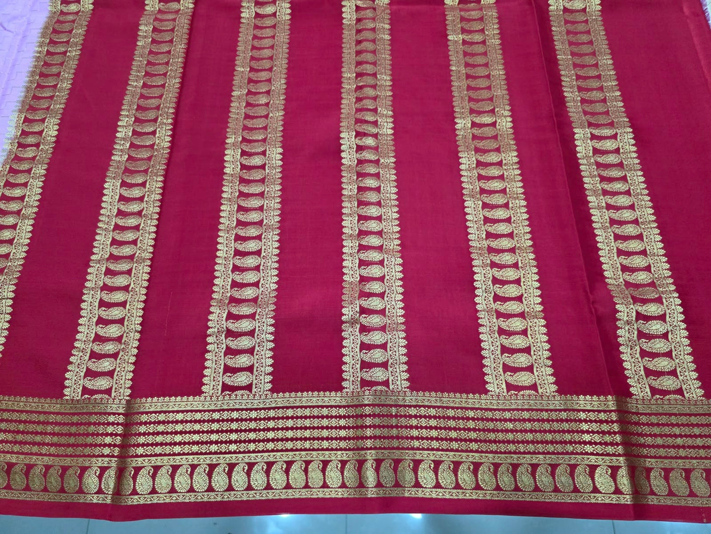 PURE MYSORE CREPE SILK SAREES WITH CHEX PATTERN