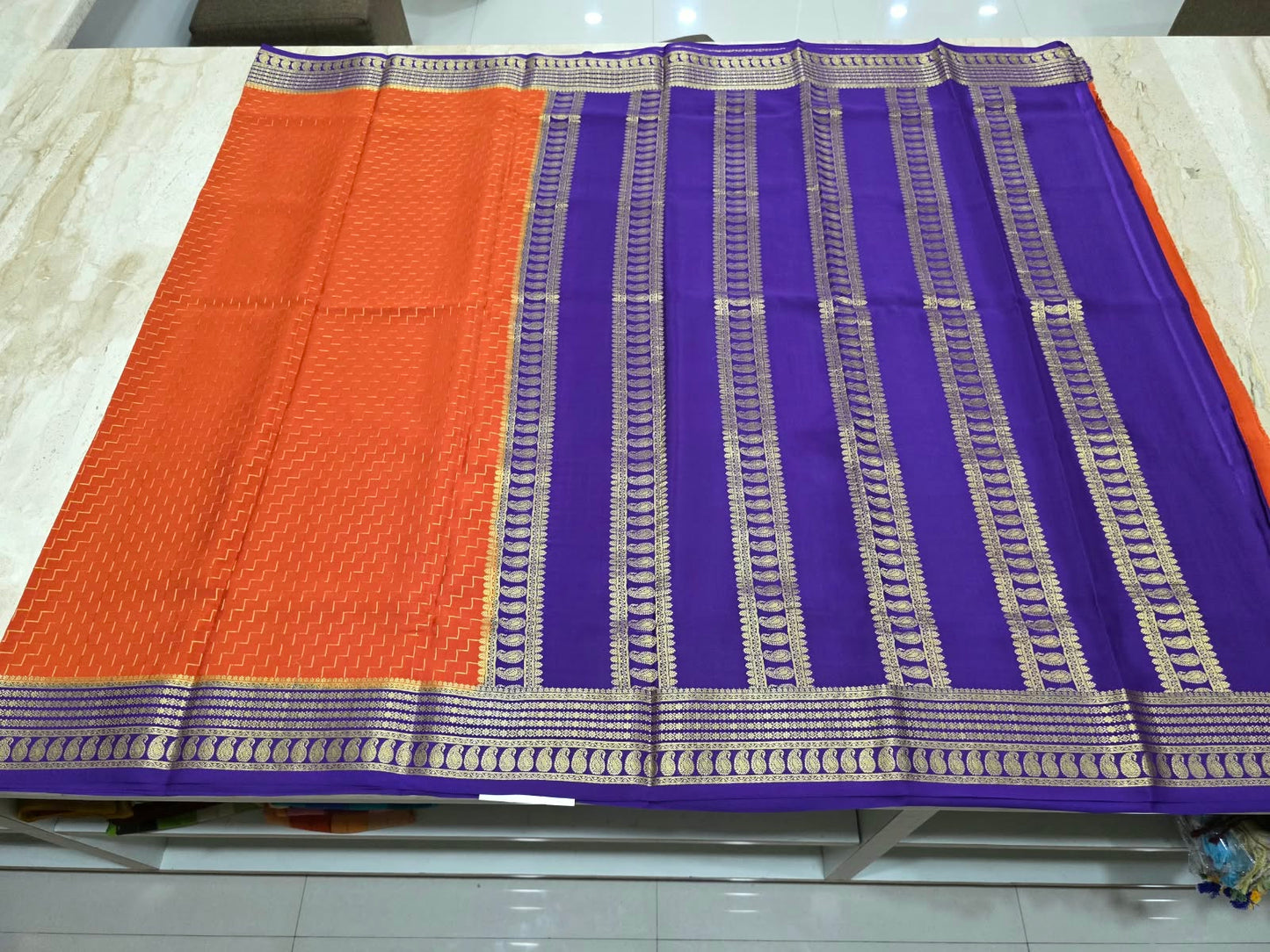 PURE MYSORE CREPE SILK SAREES WITH CHEX PATTERN
