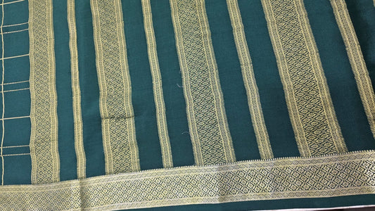 PURE MYSORE CREPE SILK SAREES WITH CHEX PATTERN
