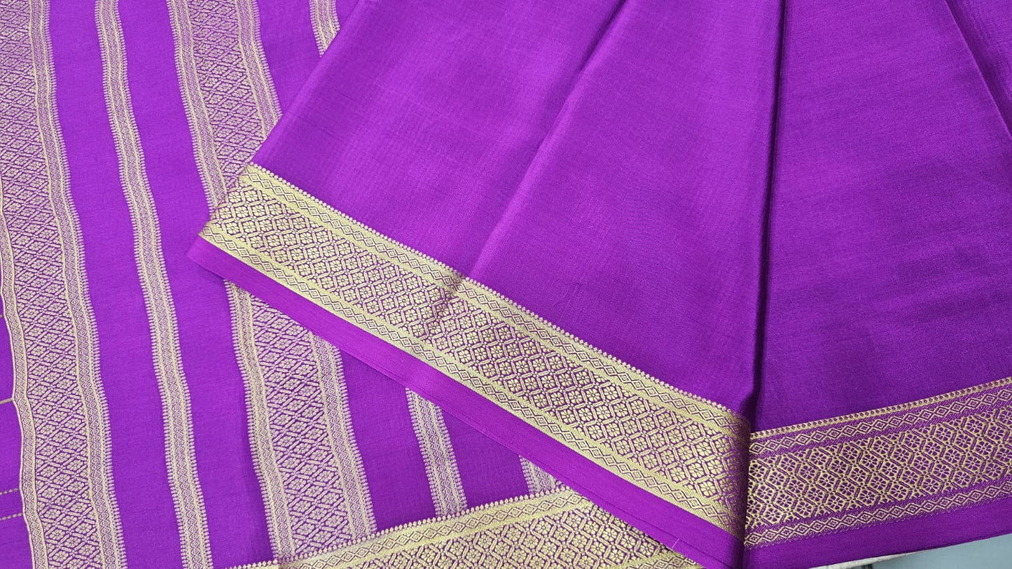 PURE MYSORE CREPE SILK SAREES WITH CHEX PATTERN
