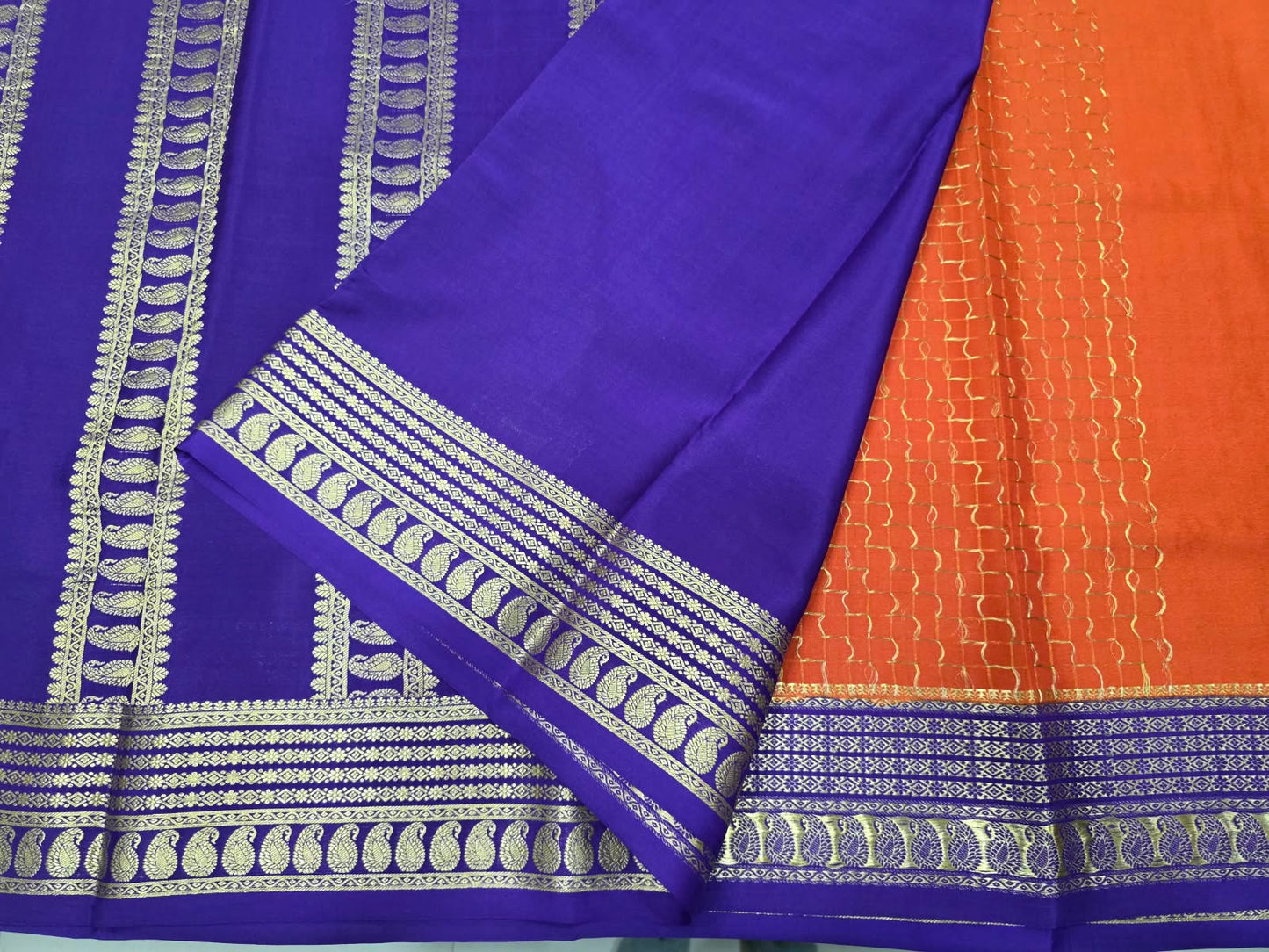 PURE MYSORE CREPE SILK SAREES WITH CHEX PATTERN