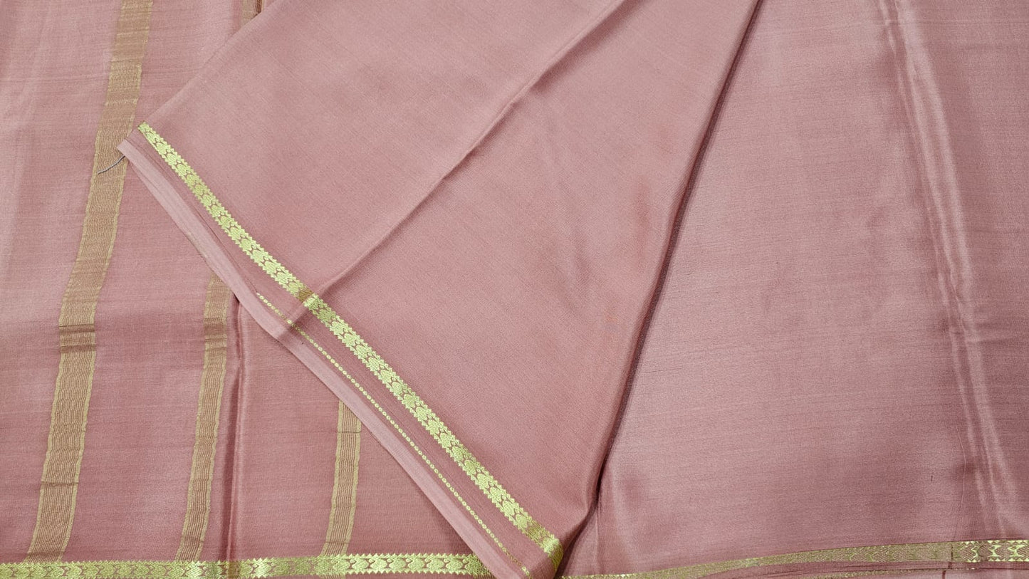 PURE MYSORE CREPE SILK SAREES WITH SMALL MANGO BORDER
