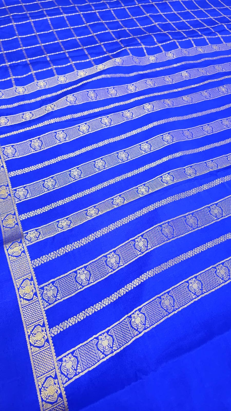 PURE ZARI MYSORE CREPE SILK SAREE WITH EMBROIDERY