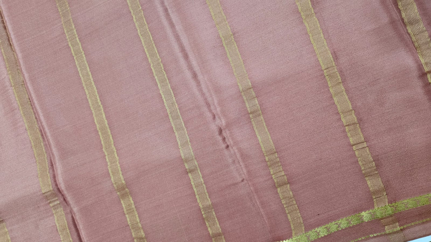 PURE MYSORE CREPE SILK SAREES WITH SMALL MANGO BORDER