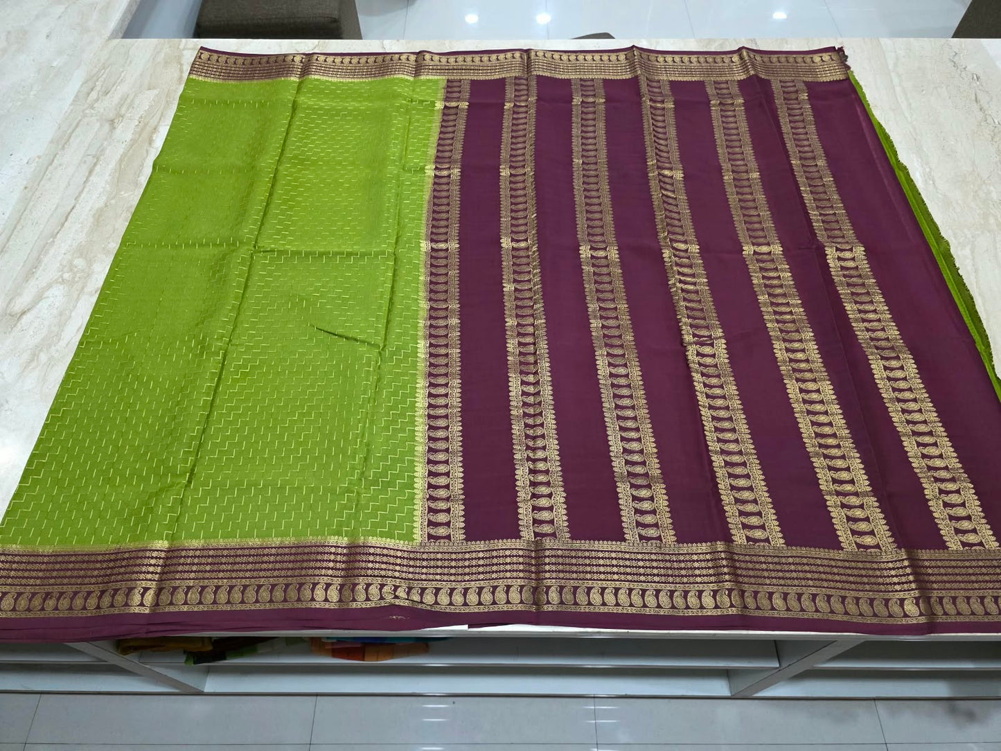 PURE MYSORE CREPE SILK SAREES WITH CHEX PATTERN