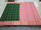 PURE MYSORE CREPE SILK SAREES WITH BIG CHEX WITH BENTEX BORDER
