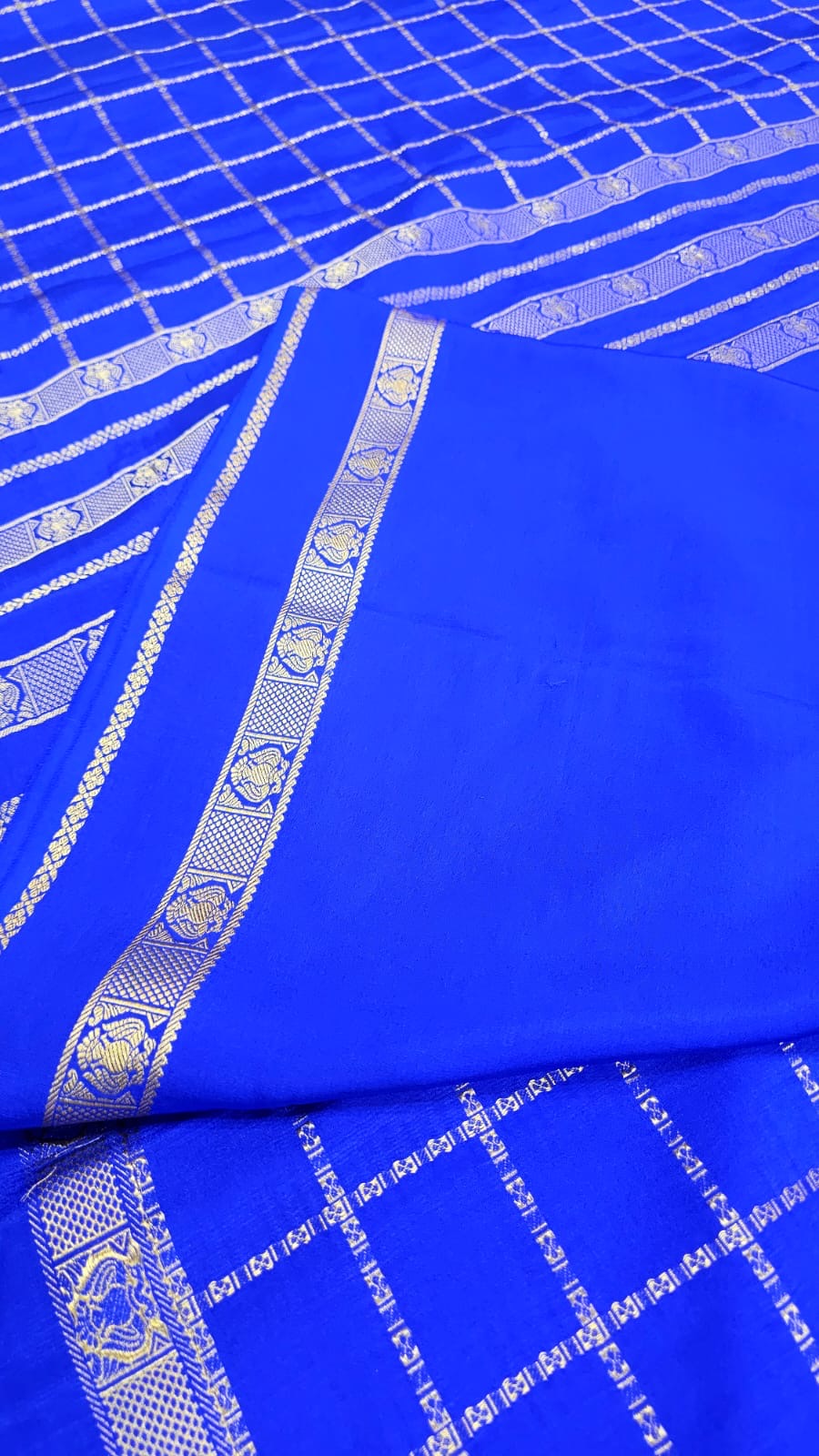 PURE ZARI MYSORE CREPE SILK SAREE WITH EMBROIDERY