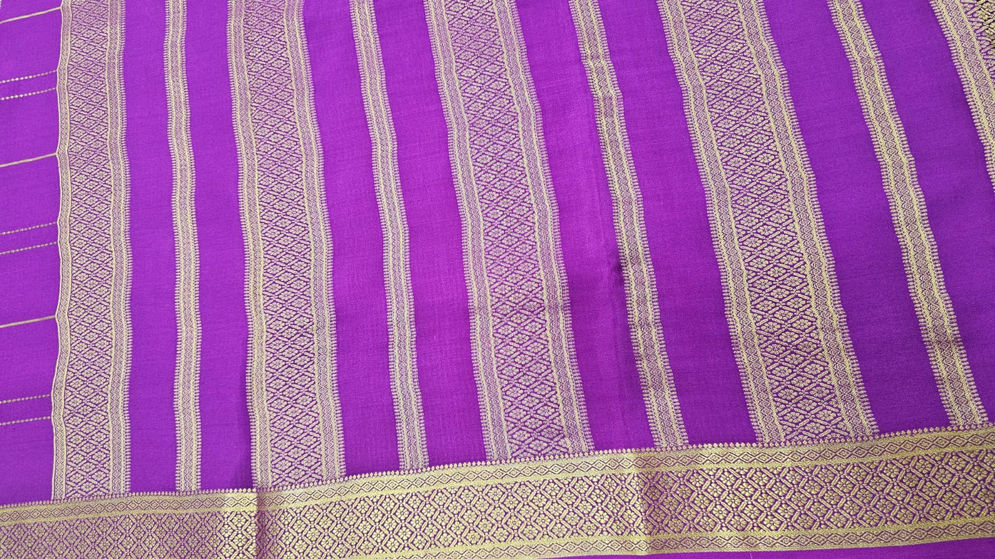 PURE MYSORE CREPE SILK SAREES WITH CHEX PATTERN