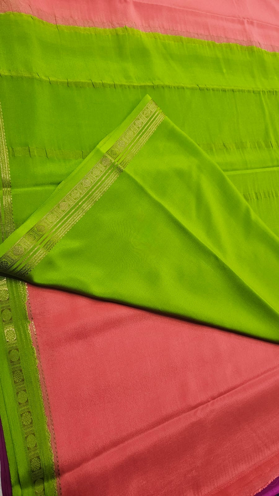 PURE MYSORE CREPE SILK SAREES WITH SMALL BORDER