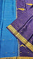 Mysore crepe silk saree with KSIC Finish in ananada Blue with Navy Blue in small zari motifs pattern