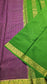 Mysore crepe silk saree with KSIC Finish in purple with green in checks pattern