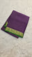 Mysore crepe silk saree with KSIC Finish in purple with green in checks pattern