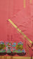 Mysore crepe silk saree with KSIC Finish in pink self in one side cutwork pattern