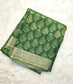 Mysore crepe silk saree with KSIC Finish in leaf green in allover zari buttas pattern