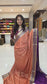 Mysore crepe silk saree with KSIC Finish in rust orange with purple in allover zari buttas pattern