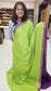 Mysore crepe silk saree with KSIC Finish in parrot green with purple,pattern