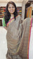 Mysore crepe silk saree with KSIC Finish in kiwi with rani pink in brocade zari pattern