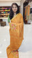 Mysore crepe silk saree with KSIC Finish in mustard self in embroidery pattern