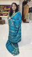 Mysore crepe silk saree with KSIC Finish in rama green self in embroidey pattern