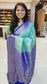 Mysore crepe silk saree with KSIC Finish in rama green with royal blue in brocade zari pattern