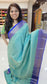 Mysore crepe silk saree with KSIC Finish in rama green with royal blue in brocade zari pattern
