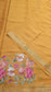 Mysore crepe silk saree with KSIC Finish in mango yellow self in embroidery pattern
