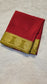 mysore crepe silk sarees in KSIC Finish in red with mehendi green in ganda berunda border