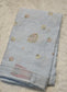 semi organza fancy saree in ice blue with allover embroidery work